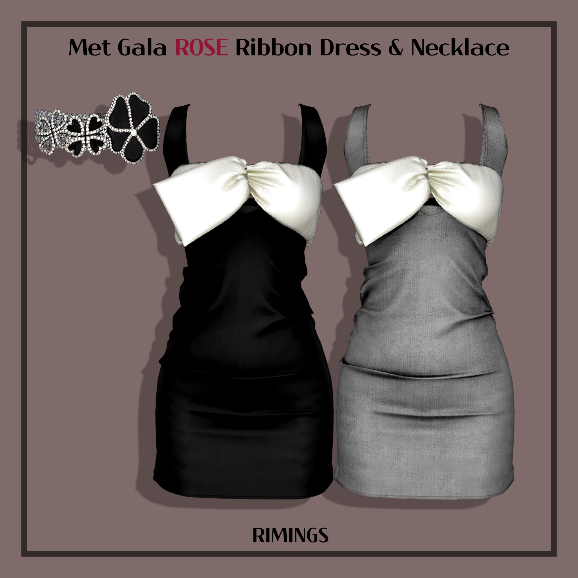 RIMINGS Met Gala ROSE Ribbon Dress 4